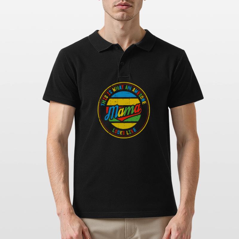 Bester Mama Muttertag Mutter Mom Retro Geschenk Männer Poloshirt