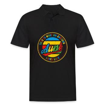 Meilleure tante rétro verni ancre cadeau - Polo Homme - noir - Devant - Kai (181cm)