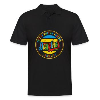 Beste Tochter so sieht eine Familie Retro Geschenk - Männer Poloshirt - Schwarz - Vorne - Kai (181cm)