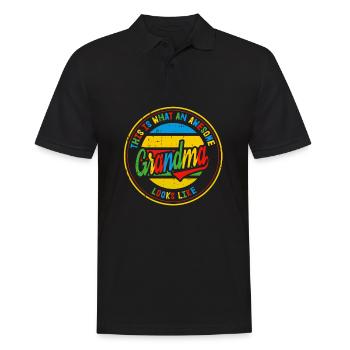 Meilleure grand-mère grand-mère au monde Cadeau rétro - Polo Homme - noir - Devant - Kai (181cm)