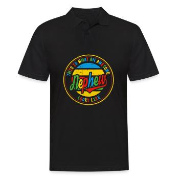 Bester Neffe der Welt Retro Geschenk - Männer Poloshirt - Schwarz - Vorne - Kai (181cm)