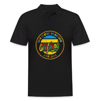 Meilleur ami au monde Cadeau rétro de petite amie - Polo Homme - noir - Devant - Kai (181cm)