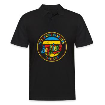 Meilleur ami petit ami dans le monde Cadeau rétro - Polo Homme - noir - Devant - Kai (181cm)