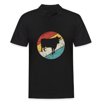 Kuh Retro Muh Landwirt Milch Bauernhof Geschenk - Männer Poloshirt - Schwarz - Vorne - Kai (181cm)