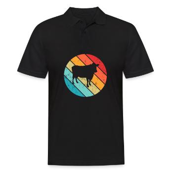 Cow Animal Farmer Moo Retro Farm Gift - Polo Homme - noir - Devant - Kai (181cm)
