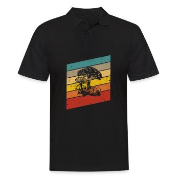 Mushroom Mushrooms Boletus Toadstool Retro Gift - Men's Polo Shirt - black - Front - Kai (181cm)