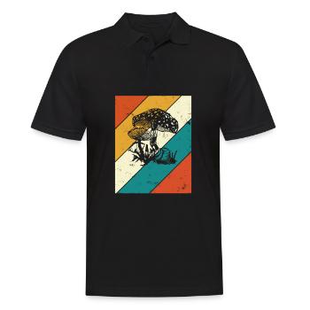 Champignon Rétro Champignons Cèpes Champignons Crapaud Tabouret Cadeau - Polo Homme - noir - Devant - Kai (181cm)