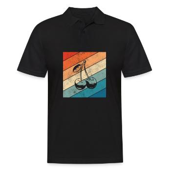 Cherry Fruit Retro Fruits Red Gift - Men's Polo Shirt - black - Front - Kai (181cm)