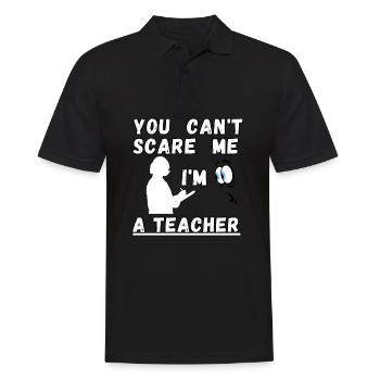 Tu ne peux pas me faire peur Je suis professeur - Polo Homme - noir - Devant - Kai (181cm)