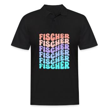 Fischer Retro Vintage Familie Gruppe Geschenkidee - Männer Poloshirt - Schwarz - Vorne - Kai (181cm)
