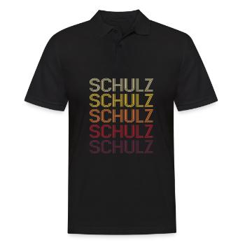 Schulz Family Celebrate Wedding Surname Gift idea - Men's Polo Shirt - black - Front - Kai (181cm)