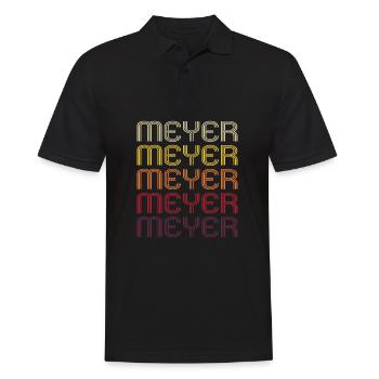 Meyer Retro Familie Nachname Geschenk - Männer Poloshirt - Schwarz - Vorne - Kai (181cm)