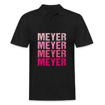 Meyer Familienname Team Retro Geschenkidee - Männer Poloshirt - Schwarz - Vorne - Kai (181cm)