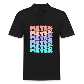 Meyer Retro Familie Nachname Geschenk - Männer Poloshirt - Schwarz - Vorne - Kai (181cm)