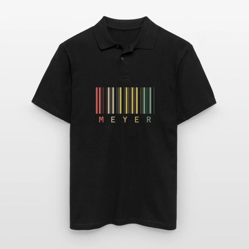 Meyer Familienname Balkencode Barcode Geschenk Männer Poloshirt