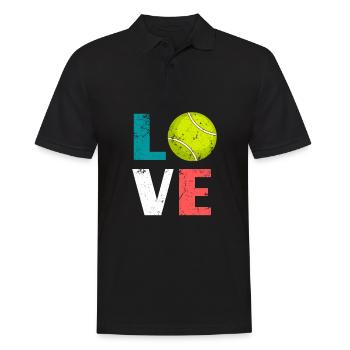 Amour Tennis Amour Tennis Jouer Rétro Cadeau - Polo Homme - noir - Devant - Kai (181cm)