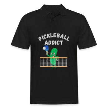 Pickleball Süchtig - Männer Poloshirt - Schwarz - Vorne - Kai (181cm)