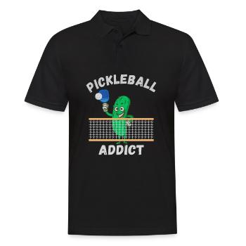Pickleball Süchtig - Männer Poloshirt - Schwarz - Vorne - Kai (181cm)
