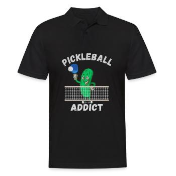 Pickleball Süchtig - Männer Poloshirt - Schwarz - Vorne - Kai (181cm)