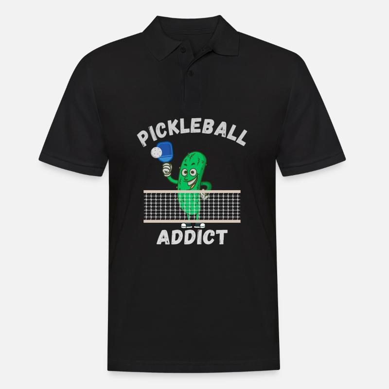Pickleball Süchtig - Männer Poloshirt - Schwarz