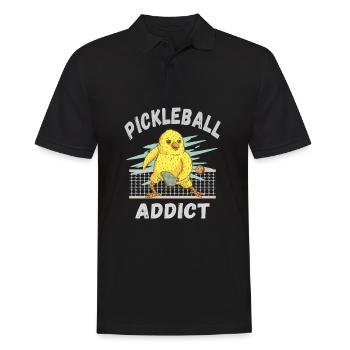 Pickleball Süchtig - Männer Poloshirt - Schwarz - Vorne - Kai (181cm)