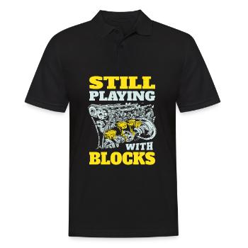 Still playing with blocks, Mechanics Engine Block - Men's Polo Shirt - black - Front - Kai (181cm)
