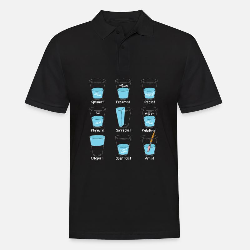 Mindset Wasserglas Einstellung - Männer Poloshirt - Schwarz