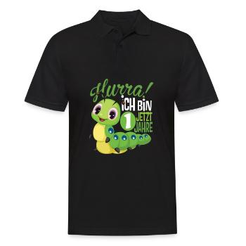 1 Geburtstag Kinder Raupe - Männer Poloshirt - Schwarz - Vorne - Kai (181cm)