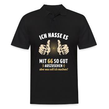 Ich hasse es mit 66 so gut auszusehen Geburtstag - Männer Poloshirt - Schwarz - Vorne - Kai (181cm)