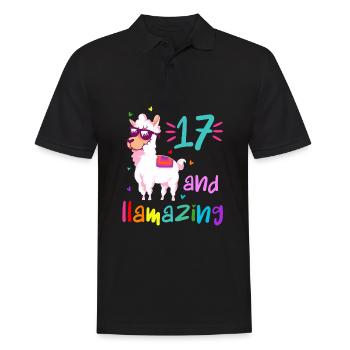 17 and llamazing - Men's Polo Shirt - black - Front - Kai (181cm)