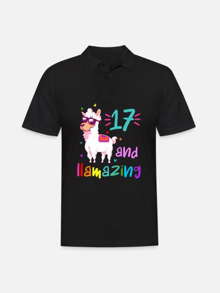 17 and llamazing - Men's Polo Shirt - black