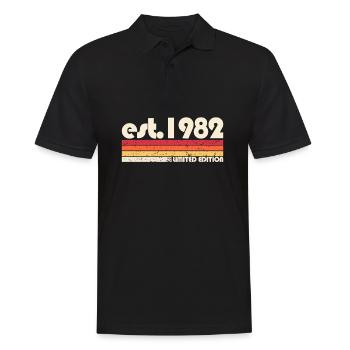 1982 Limited Edition Rétro Vintage - Polo Homme - noir - Devant - Kai (181cm)