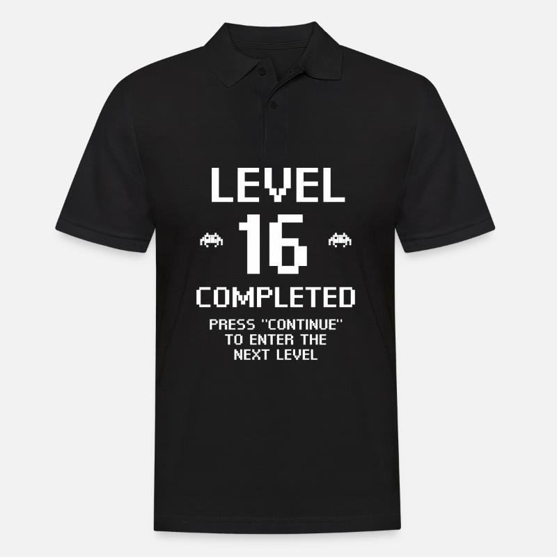 Level 16 Completed - Männer Poloshirt - Schwarz