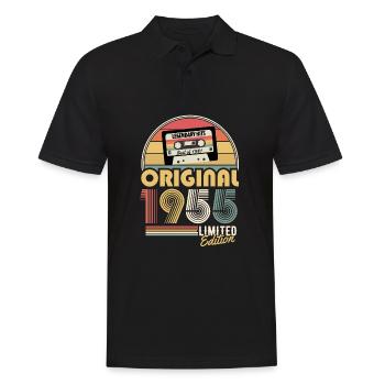 1955 Vintage Millésime Anniversaire Rétro Cadeau - Polo Homme - noir - Devant - Kai (181cm)