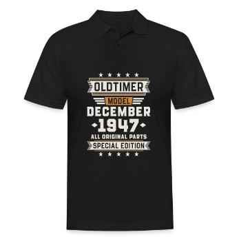 Oldtimer December 1947 Geburtstag Geschenk - Männer Poloshirt - Schwarz - Vorne - Kai (181cm)