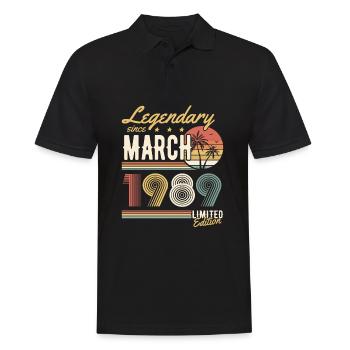 Legendary Since March 1989 Limited Edition - Männer Poloshirt - Schwarz - Vorne - Kai (181cm)