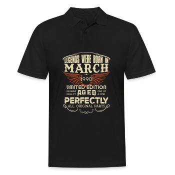 Legends Were Born In March 1990 Birthday - Männer Poloshirt - Schwarz - Vorne - Kai (181cm)