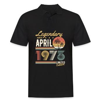 Legendary Since April 1973 Limited Edition - Männer Poloshirt - Schwarz - Vorne - Kai (181cm)