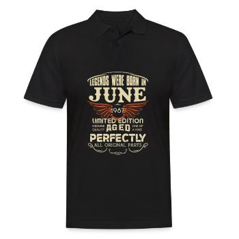 Legends Were Born In June 1987 Birthday - Männer Poloshirt - Schwarz - Vorne - Kai (181cm)