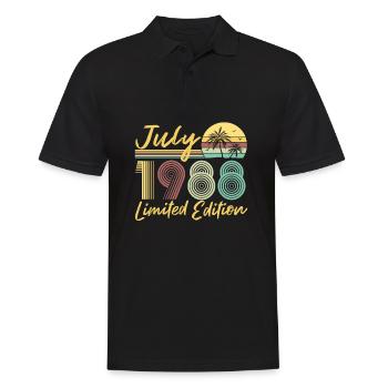 Juillet 1988 Cadeau d’anniversaire en édition limitée - Polo Homme - noir - Devant - Kai (181cm)