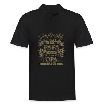 Tolles T-Shirt für Opa und Großvater mit Stolz - Männer Poloshirt - Schwarz - Vorne - Kai (181cm)