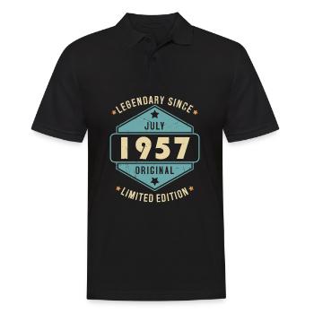 Juillet 1957 Vintage Retro Anniversaire - Polo Homme - noir - Devant - Kai (181cm)