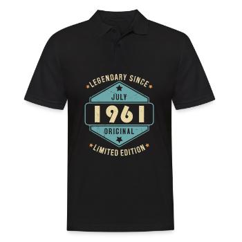Juillet 1961 Vintage Retro Anniversaire - Polo Homme - noir - Devant - Kai (181cm)