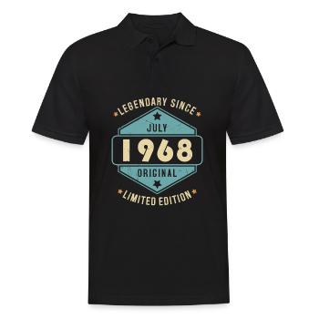 Juillet 1968 Vintage Retro Anniversaire - Polo Homme - noir - Devant - Kai (181cm)