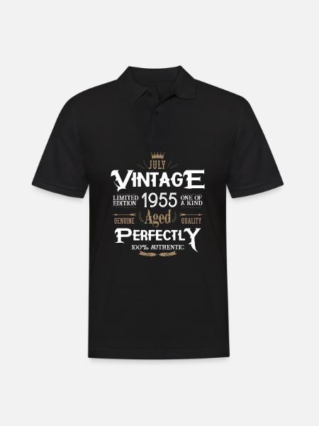 July 1955 born Legends Birthday - Men's Polo Shirt - black