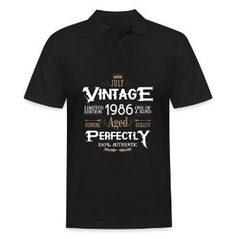 Juillet 1986 naissance Legends Birthday - Polo Homme - noir - Devant - Kai (181cm)