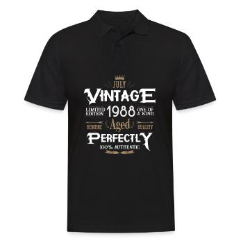 Juillet 1988 naissance Legends Birthday - Polo Homme - noir - Devant - Kai (181cm)