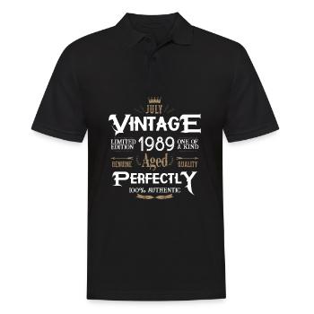 Juillet 1989 naissance Legends Birthday - Polo Homme - noir - Devant - Kai (181cm)