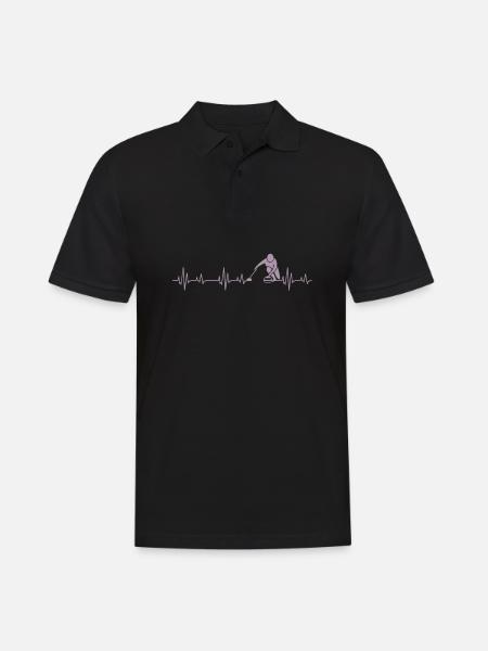 Idées cadeaux Curling Heartbeat - Polo Homme - noir