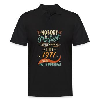 Personne n’est parfait né en juillet 1971 - Polo Homme - noir - Devant - Kai (181cm)